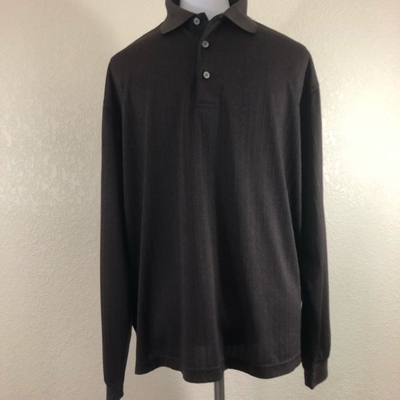 PGA Tour Other - 5/$25 PGA Tour Brown Long Sleeve Polo Shirt